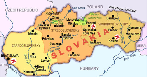 slovaquie villes carte